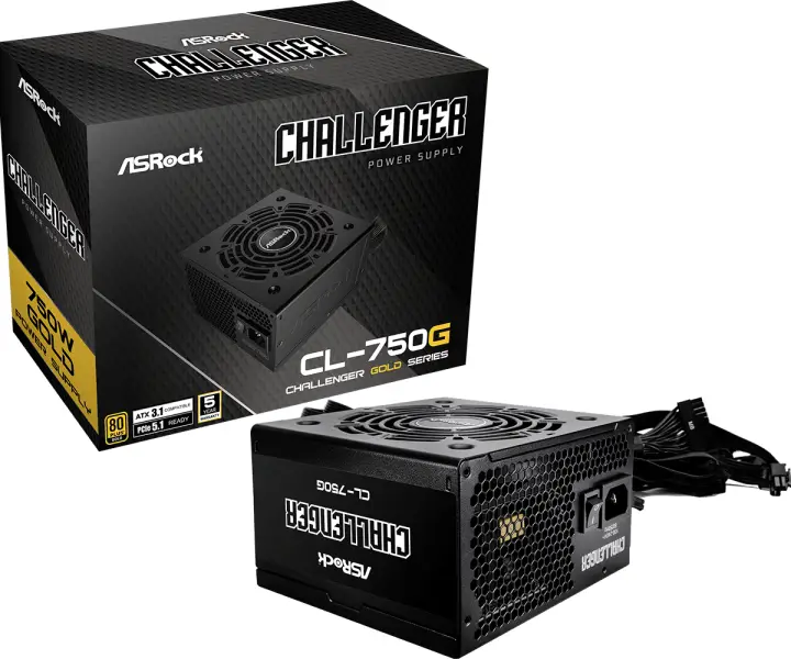 Challenger CL-750G unidad de fuente de alimentación 750 W 20+4 pin ATX ATX Negro