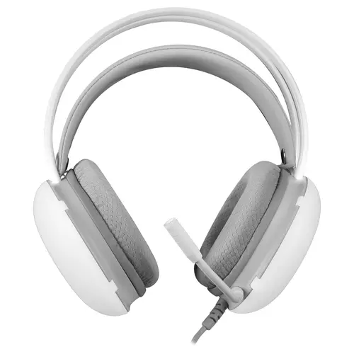 MH-GLOW Blanco, Auriculares 360° Full Chroma RGB Flow, Micrófono Cancelación de Ruido, Diseño Ultra-ligero, Almohadillas Mempory-Foam, Compatibilidad Universal - Imagen 2