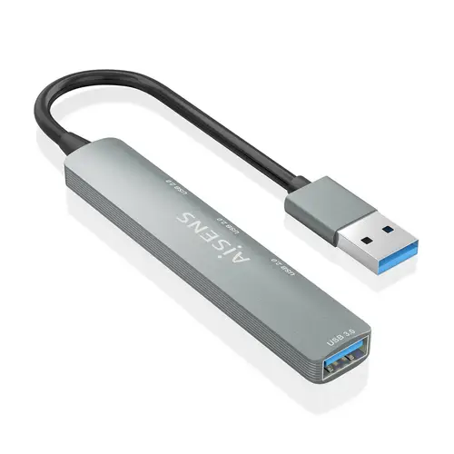 HUB USB 3.0 Aluminio, 1xUSB3.0 A/H+3xUSB2.0 A/H, Gris, 10cm - Imagen 2