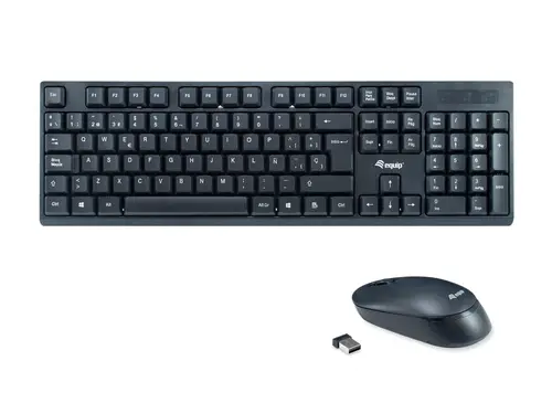 245221 teclado Ratón incluido Oficina RF inalámbrico QWERTY Español Negro - Imagen 1