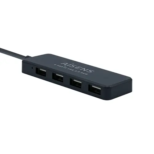 Hub USB 2.0, Tipo A/M - 4 x Tipo A/H, Negro, 30 cm - Imagen 3