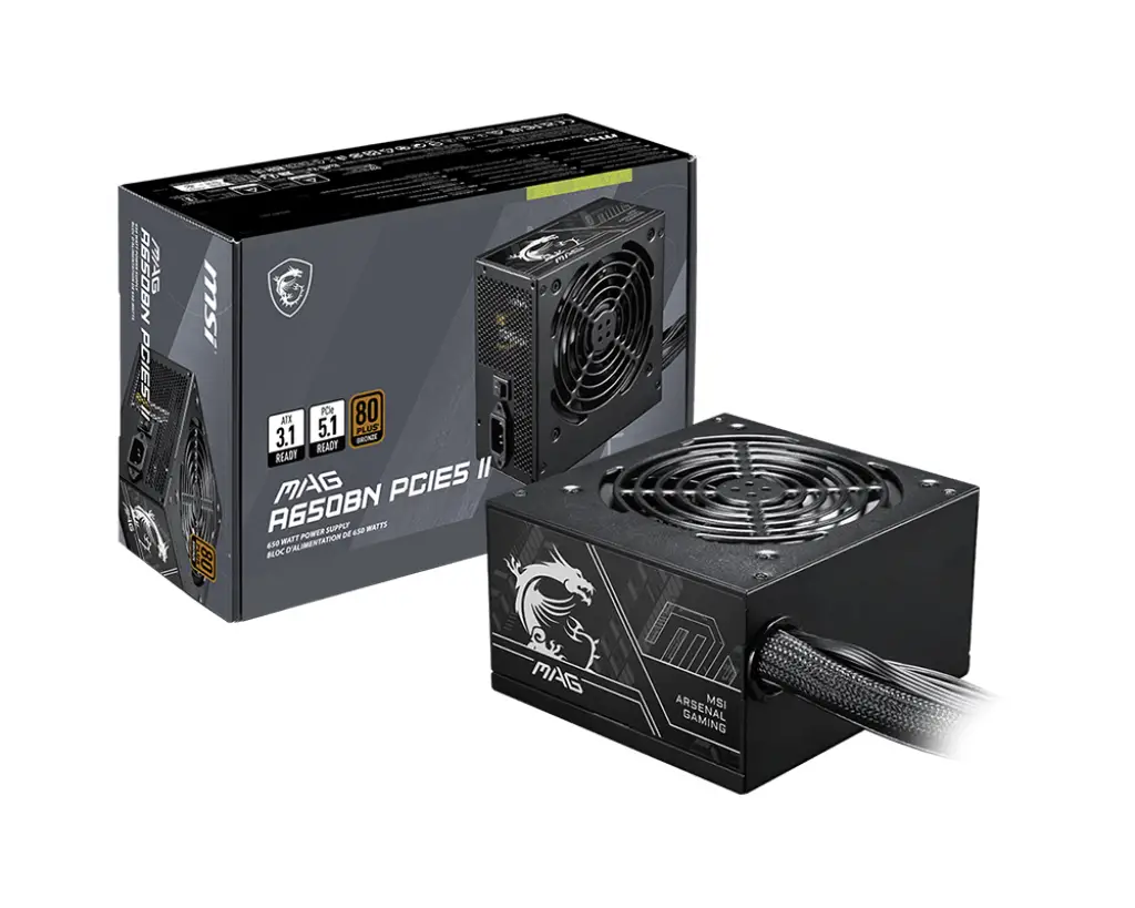 MAG A650BN PCIE5 II unidad de fuente de alimentación 650 W 20+4 pin ATX ATX Negro