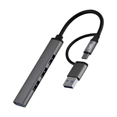 HUBSLIM4 hub de interfaz USB 2.0 5000 Mbit/s Gris