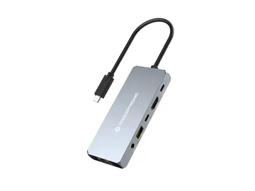 DONN22G base para portátil y replicador de puertos Alámbrico USB 3.2 Gen 2 (3.1 Gen 2) Type-C Gris - Imagen 1