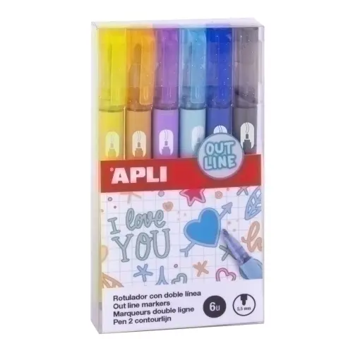 ROTUL.APLI DOBLE LINEA METALIZ. C/6 SURT