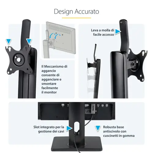 Soporte para un Monitor - Base para Monitor con Ajuste de Altura - para Monitores VESA de hasta 32" (7kg) - Soporte Ergonómico para Escritorio - con Inclinación/Giro/Rotación - Imagen 22