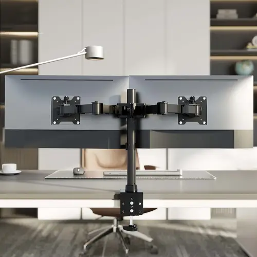 Soporte de Mesa Eco Giratorio e Inclinable para Monitor/TV 20kg (3 Pivotes, 2 Brazos) de 17"-35", Negro - Imagen 5