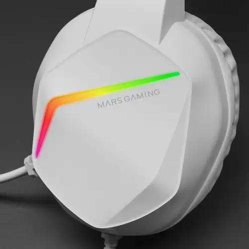 MH122 Blanco, Cascos Gaming FRGB Over Ear con Micrófono, Sonido HiFi, Cancelación de Sonido, Ultraligeros, PS4 PS5 Xbox Switch Tablet Windows Mac - Imagen 3