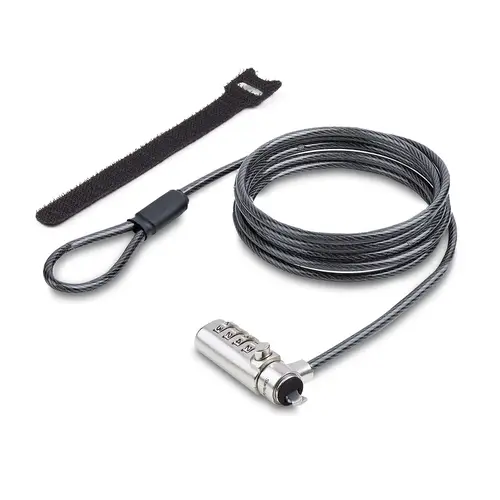 Cable de Seguridad Delgado de Portátil Compatible con K-Slot de 1,5m - Cable Antirrobo para Portátil con Candado de Combinación - Cable Resistente a los Cortes - Imagen 9