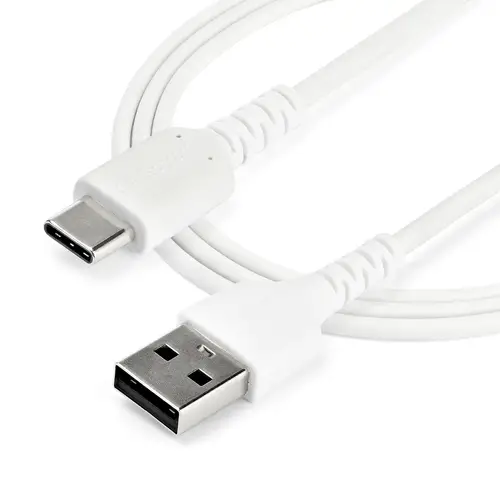 Cable de Carga USB-A a USB-C de 1m - Cable de Carga Rápida y Sincronización USB 2.0 de Servicio Pesado - Cable de Datos USB 2.0- Resistente con Fibra de Aramida - M/M - 3A - Blanco - Imagen 6