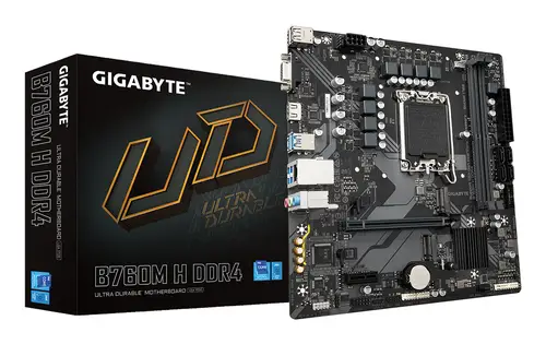 B760M H DDR4 Placa base - Soporta CPUs Intel Core de 14ª generación, VRM digital de 6+1+1 fases, hasta 3200MHz DDR4 (OC), 2xPCIe 4.0 M.2, GbE LAN, USB 3.2 Gen1 - Imagen 1
