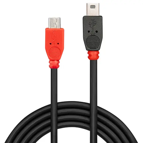 31717 cable USB USB 2.0 0,5 m Mini-USB B Micro-USB B Negro, Rojo - Imagen 2