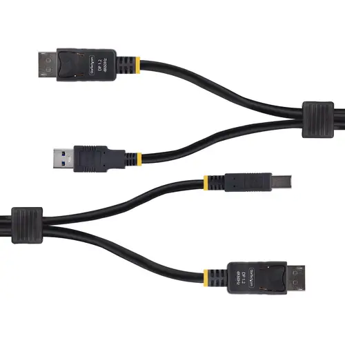 Cable KVM DisplayPort y USB 3.0 5Gbps de 1,8m - 4K 60Hz - Cable Combo DP 1.2 y USB para Switch Conmutador KVM - Imagen 3