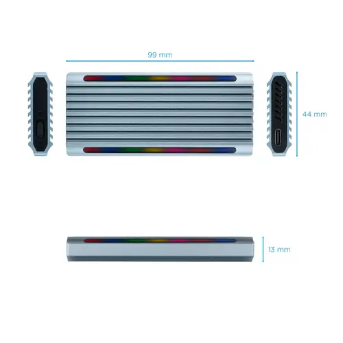 Shinobi Caja externa para unidad de estado sólido (SSD) Gris M.2 - Imagen 3