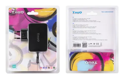 Cargador de portátil GAN USB-C PD 45W, Negro - Imagen 4