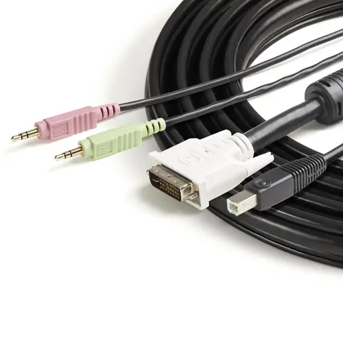 Cable KVM 4 en 1 de 1,8m con DVI USB Audio y Micrófono - Imagen 4