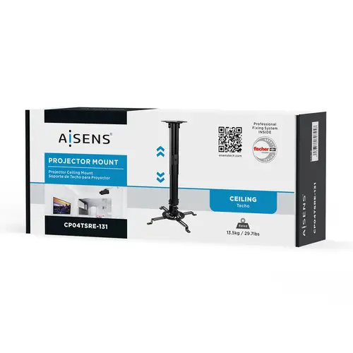 Soporte Universal Giratorio, Inclinable y Extensible de Techo para Proyector 13.5Kg, Negro - Imagen 6