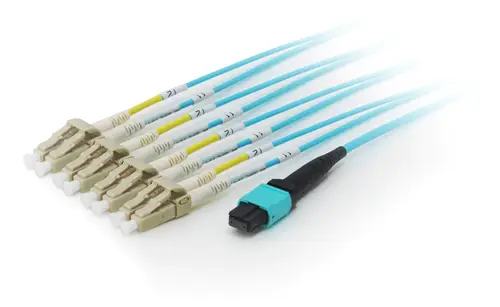 25556307 Cable de fibra óptica e InfiniBand 3 m MTP 4x LC Cian - Imagen 1