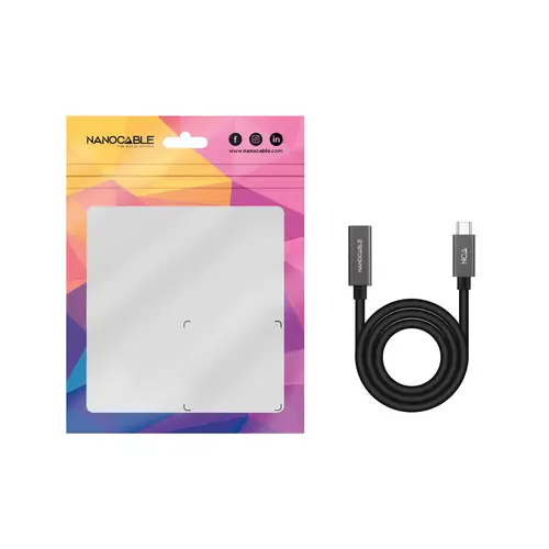 Cable Prolongador USB-C 3.2 Gen2x2 20Gbps 3A, 4K/60Hz, USB-C/M-USB-C/H, Negro, 1 m - Imagen 6