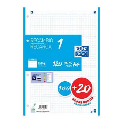 400158058 papel de cuaderno 210 x 297 mm (A4) 120 hojas