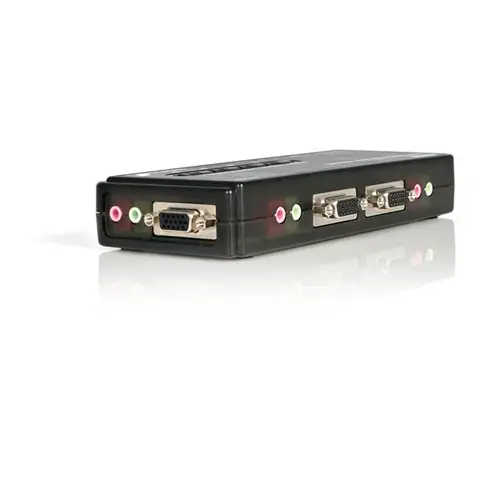 Juego de Conmutador Switch KVM 4 Puertos Vídeo VGA USB 2.0 con Cables y Audio - Imagen 4