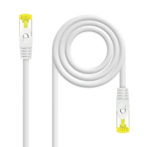 Cable de red latiguillo RJ45 LSZH Cat.6A SFTP AWG26, Blanco, 0.5m - Imagen 1