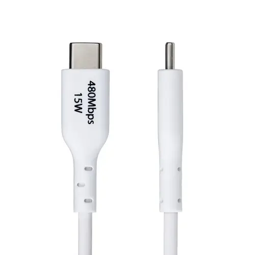 Cable Cargador USB-A a USB-C de 1m - Cable Adaptador USB-A a USB Tipo C - 3A - Cable de Carga y Sincronización - USB 2.0 - Recubrimiento de TPE - M/M - Blanco - Imagen 3