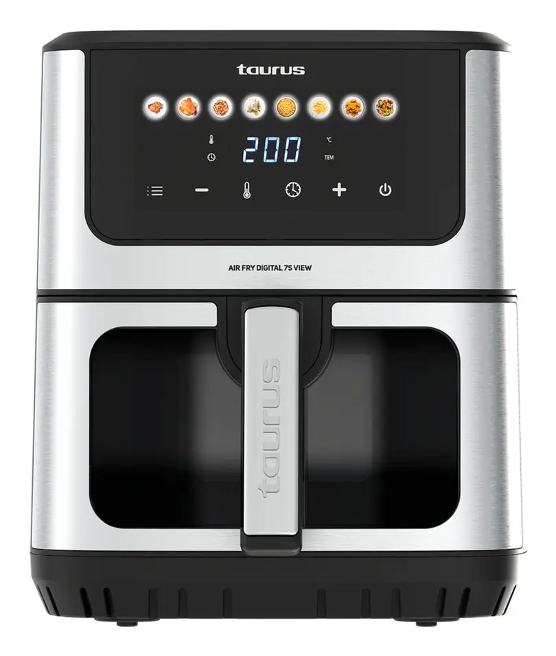 AIR FRY DIGITAL 7S VIEW Sencillo 6,5 L Independiente 1600 W Freidora de aire caliente Plata, Negro