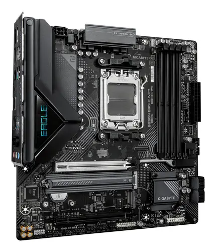 B850M EAGLE WIFI7 Placa Base  CPUs AMD Ryzen Serie 9000, VRM digital de 8+2+2 fases, hasta 8200 MHz DDR5 (O.C.), 1× M.2 PCIe 5.0 + 1× M.2 PCIe 4.0, Wi-Fi 7, LAN 2.5 GbE, USB 3.2 Gen 2 - Imagen 3