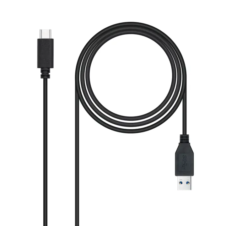 Cable USB 3.1, Gen2 10 Gbps 3A, tipo USB-C/M-A/M, Negro, 2 m