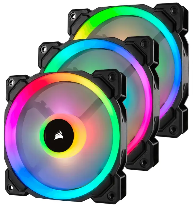 LL120 RGB Carcasa del ordenador Ventilador 12 cm Negro, Blanco
