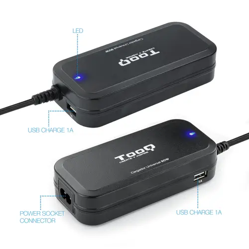TQLC-90BS02AT adaptador e inversor de corriente Interior 90 W Negro - Imagen 3