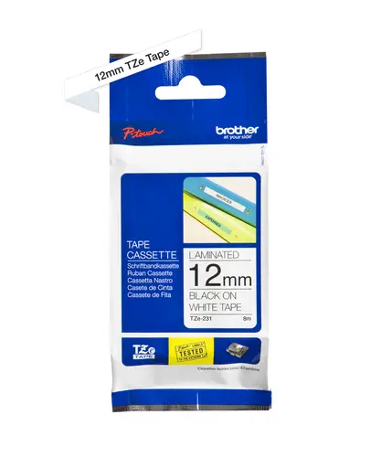 TZE-231 cinta para impresora de etiquetas Negro sobre blanco - Imagen 3