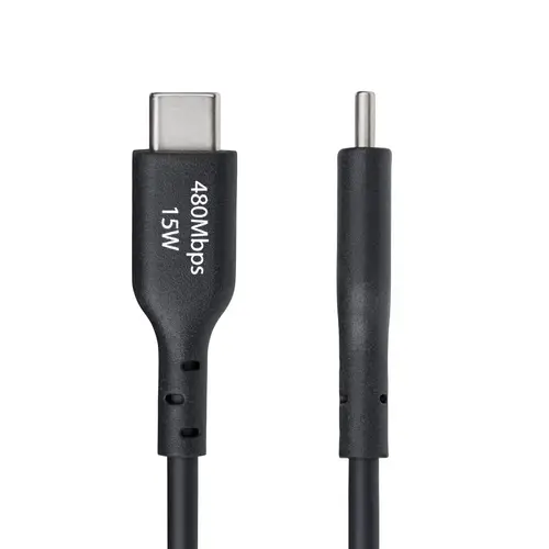 Cable Cargador USB-A a USB-C de 1m - Cable Adaptador USB-A a USB Tipo C - 3A - Cable de Carga y Sincronización - USB 2.0 - Recubrimiento de TPE - M/M - Negro - Imagen 3