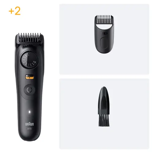 BeardTrimmer 5 BT5500 depiladora para la barba Batería 20 2 cm Mojado y seco Negro - Imagen 2