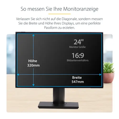 Filtro de Privacidad 16:9 para Monitor de 24" - Colgante - Protector Acrílico de Pantalla - Ángulo de Visión de +/- 30° - Brillante - Imagen 11
