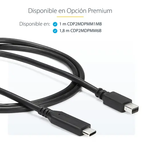 Cable 1,8m USB-C a Mini DisplayPort - 4K 60Hz - Black - Adaptador USB 3.1 Tipo C a mDP - Imagen 11