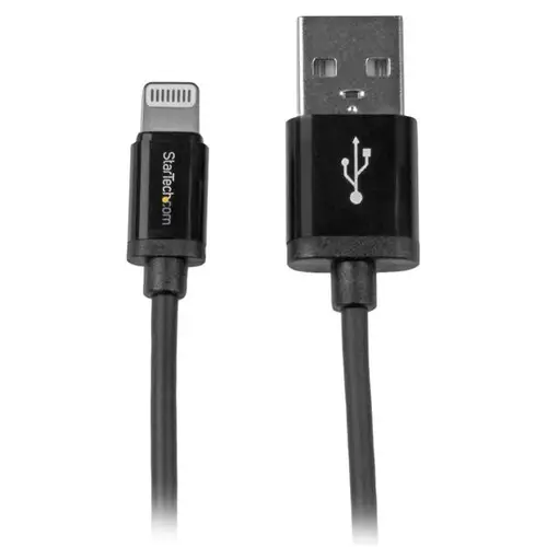Cable Lightning a USB de 1m - Cable Cargador para iPhone / iPad / iPod - Cable de Carga Rápida - Certificación MFi de Apple - Negro - Imagen 1