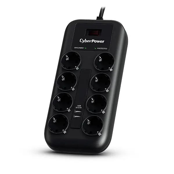 P0820SUF0-DE limitador de tensión Negro 8 salidas AC 200 - 250 V 1,8 m