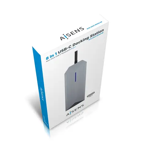 USB-C dock 8 en 1, USB-C a 1xHDMI, 1xRJ45, 3xUSB, 1xPD, 1xSD, 1xMicroSD, Gris, 15 cm - Imagen 7