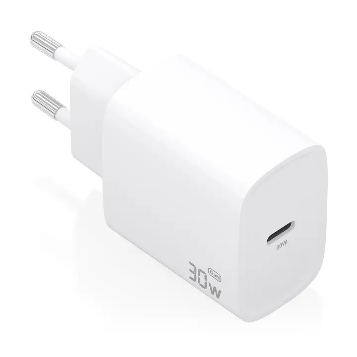 Cargador GaN 30W, 1xUSB-C PD3.0, Blanco