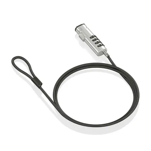 Cable de Seguridad tipo NANO con cerradura de combinación para ordenador, monitor, portátil 1.5m - Imagen 2