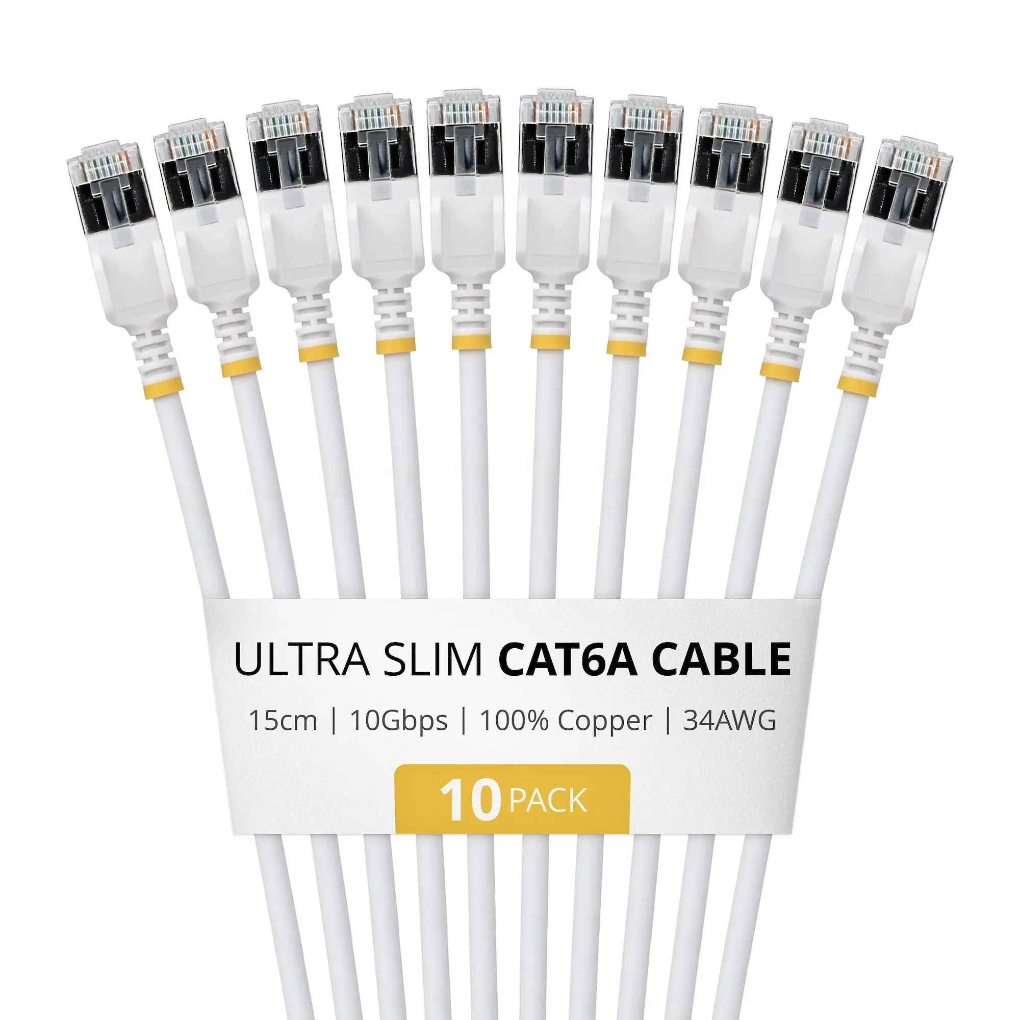 6ASTP34WHS15CM10PK cable de red Blanco 0,15 m Cat6a U/FTP (STP) Alrededor