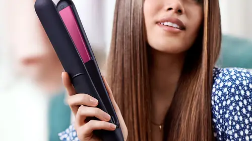 StraightCare Essential BHS375/00 Utensilio de peinado Cepillo alisador Caliente Negro, Rosa 1,8 m - Imagen 10