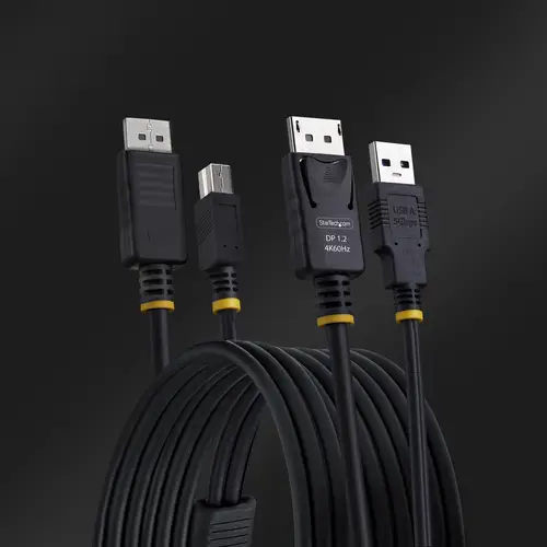 Cable KVM DisplayPort y USB 3.0 5Gbps de 1,8m - 4K 60Hz - Cable Combo DP 1.2 y USB para Switch Conmutador KVM - Imagen 5