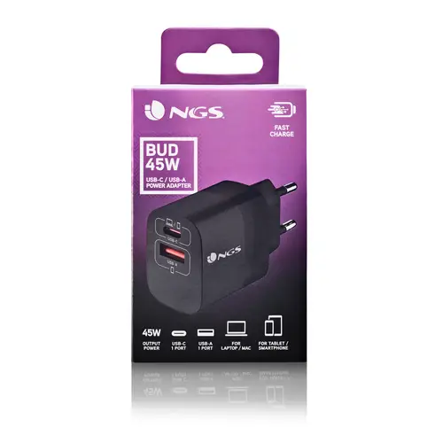 BUD 45W Universal Negro Corriente alterna Carga rápida Interior - Imagen 6