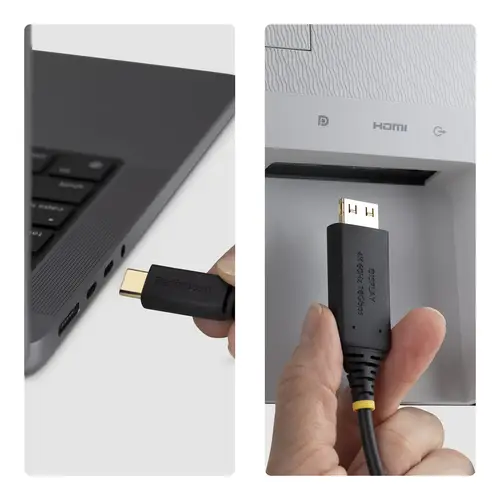 Cable Adaptador USB-C a HDMI de 3m con Conector HDMI de Agarre - 4K 60Hz - HDR - Conversor de Vídeo Unidireccional Tipo C a HDMI - Compatible con Thunderbolt - Para MacBook, Dell, Lenovo - Imagen 10