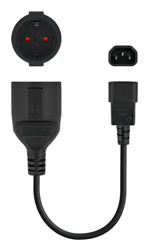 Cable Adaptador C14/M a CEE7/H, 16A, 50 cm - Imagen 2