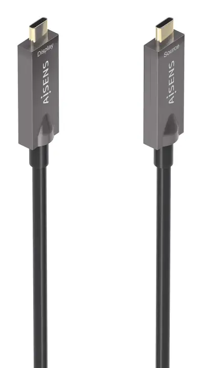 Cable USB 3.1 Gen2 10Gbps AOC 4K@60Hz 3A 60W E-Marker, tipo USB-C/M-USB-C/M, Negro, 10m
