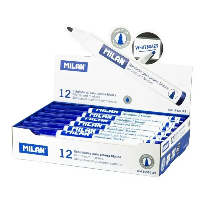 MILAN ROTULADOR PIZARRA-BLANCA PUNTA REDONDA AZUL -12U-